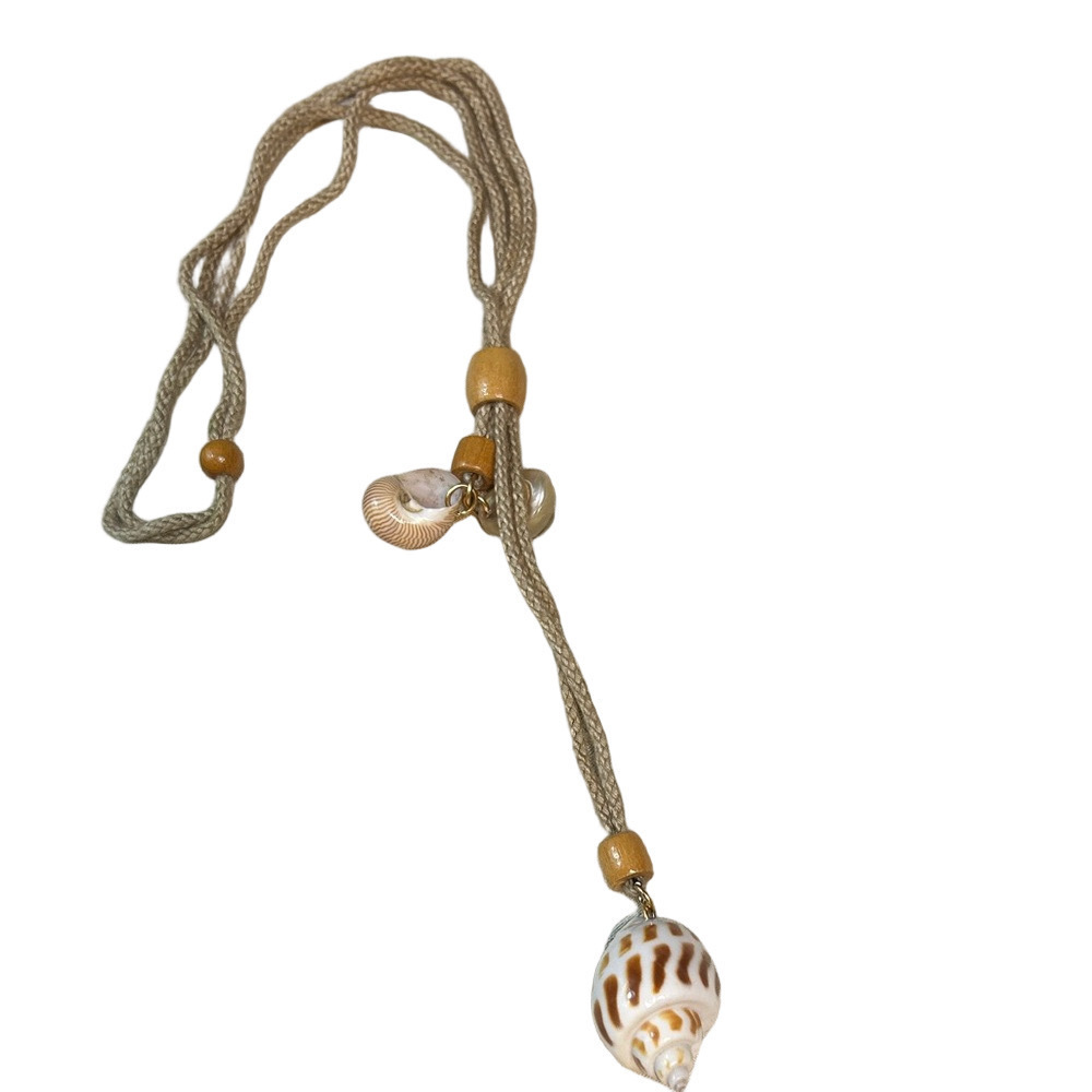 Seashell rope boho coastal necklace